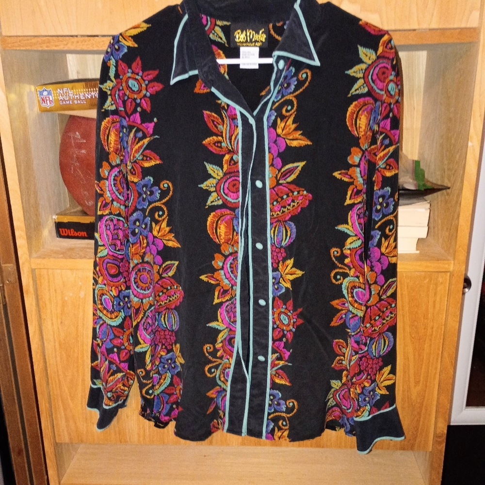 Bob Mackie 💯 Silk Dress Shirt 🔥